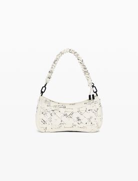 Sac petit tressé lettering, , PolyurÉThane, Blanc, U