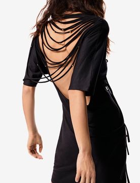Vestido masha popova, Mujer, Negro, XS