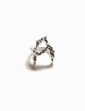 Bague lettre A plaquée argent Zalio, , Noir, L