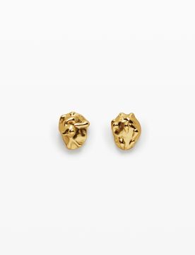 Pendientes irregulares baño oro Zalio, U