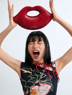 Bolso pequeño labios, Mujer, Poliuretano, Rojo, U