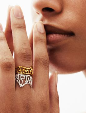 Bague message plaquée argent Zalio BLACK M female