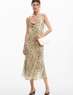 Robe midi champêtre WHITE M female