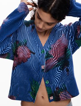 Cardigan à fleurs BLUE XL female