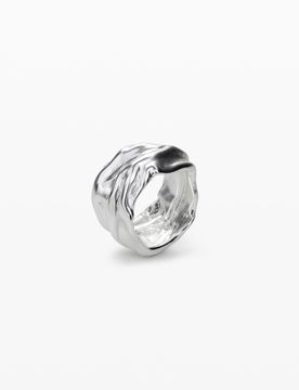 Bague vagues plaqué argent Zalio, Noir, 14