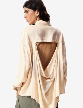 Chemise à manches longues Masha Popova, , Lyocell, Blanc, S