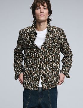 Chemise jacquard, , Vert, S