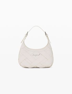 Bolso pequeño trenzado logo, Mujer, Poliuretano, MarróN, U
