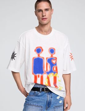 T-shirt imprimé robots WHITE S male