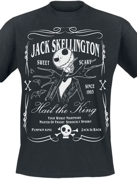 Disney T-Shirt - Jack Skellington - Label - M bis 3XL - für Männer - Größe XL - schwarz - Lizenzierter Fanartikel - Männer - male