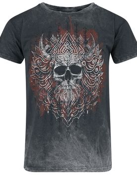 T-Shirt - Viking Skull - S bis 4XL - für Männer - Größe 4XL - grau - Männer - male