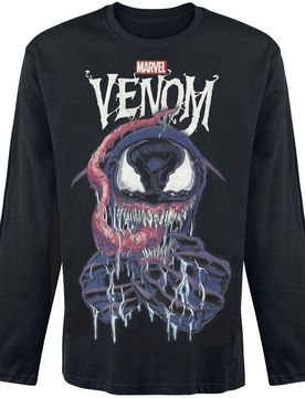 Marvel Langarmshirt - Venom Grin Logo - S bis XXL - für Männer - Größe S - schwarz - Lizenzierter Fanartikel - Männer - male