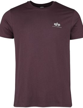 T-Shirt - Basic T Small Logo - S bis XXL - für Männer - Größe L - maroon - Männer - male