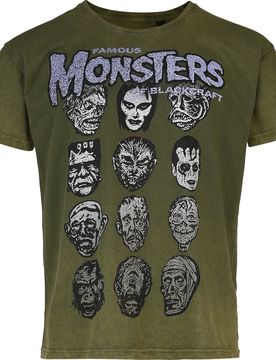 Gothic T-Shirt - Famous Monsters - S bis 4XL - für Männer - Größe M - grün - Männer - male