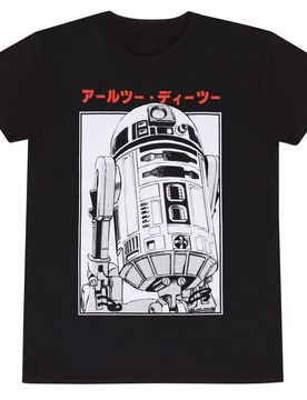 Disney T-Shirt - R2D2 Katakana - S - für Männer - Größe S - schwarz - Lizenzierter Fanartikel - Männer - male