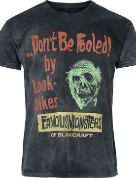 Gothic T-Shirt - Famous Monsters - S bis 4XL - für Männer - Größe 3XL - grau - Männer - male