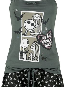 Disney Schlafanzug - Comic - S bis 3XL - für Damen - Größe XXL - schwarz/grau - EMP exklusives Merchandise! - Frauen - female