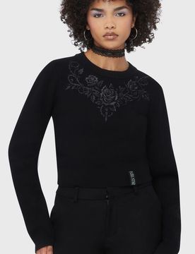 Gothic Sweatshirt - Roseblood Sweater - XS bis 4XL - für Damen - Größe XL - schwarz - Frauen - female