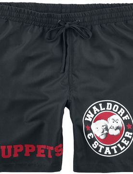 Badeshort - Waldorf & Statler - Old School - S bis M - für Männer - Größe M - schwarz - EMP exklusives Merchandise! - Männer - male