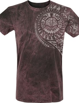 T-Shirt - Burned Magic - S bis 4XL - für Männer - Größe XL - bordeaux - Männer - male