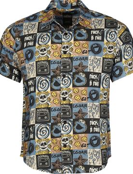 Kurzarmhemd - Cookie Monster - Krümelmonster - Hawaii - S bis 3XL - für Männer - Größe 3XL - multicolor - EMP exklusives Merchandise! - Männer -