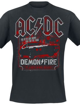 T-Shirt - Demon Fire Hell - S bis M - für Männer - Größe S - schwarz - Lizenziertes Merchandise! - Männer