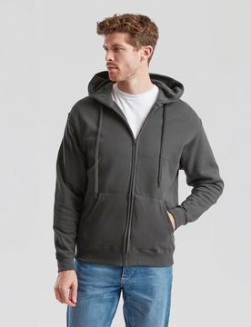 Kapuzenjacke - CLASSIC HOODED SWEAT JACKET - S bis XXL - für Männer - Größe XXL - graphite - Männer - male