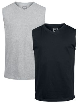 Tank-Top für Männer schwarz/grau "Double Pack Tank-Tops" von - Männer - male