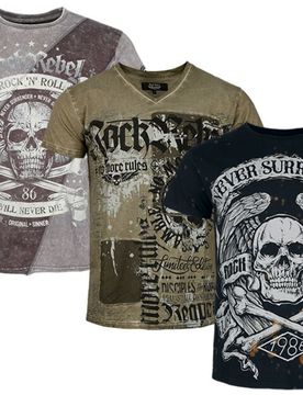 Rock T-Shirt - Skulls & Details - Bundle - M bis L - für Männer - Größe L - multicolor - Männer - male