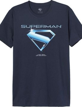 DC Comics T-Shirt - 2025 - Steel - S bis M - für Männer - Größe S - navy - Lizenzierter Fanartikel - Männer