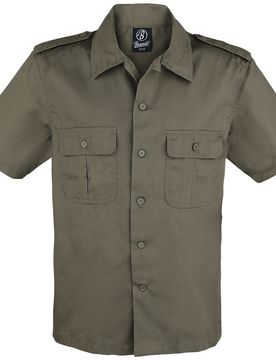 Kurzarmhemd - US Hemd 1/2 Arm - M bis 6XL - für Männer - Größe XXL - oliv - Männer - male