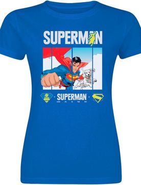 DC Comics T-Shirt - 2025 - Look Up - S bis XXL - für Damen - Größe S - blau - Lizenzierter Fanartikel - Frauen