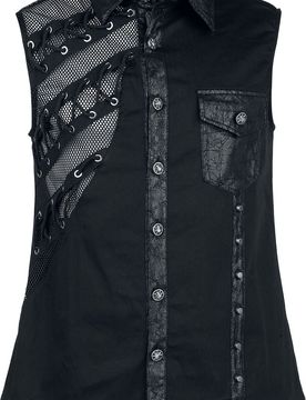 Gothic Kurzarmhemd - Punk Asymmetric Sleeveless Shirt - S bis 3XL - für Männer - Größe XL - schwarz - Männer - male