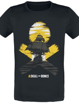 Gaming T-Shirt - Crossbones - S bis M - für Männer - Größe M - schwarz - Männer - male