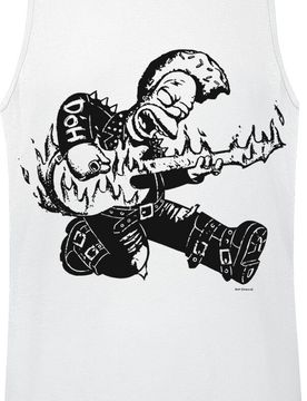 Tank-Top - Homer Guitar - S bis XXL - für Männer - Größe XL - weiß - Lizenzierter Fanartikel - Männer - male