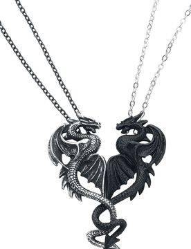 Gothic Halskette - Draconic Tryst - schwarz/silberfarben - Unisex - unisex