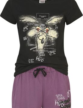 Schlafanzug - Wile E Coyote - S bis XXL - für Damen - Größe XXL - multicolor - EMP exklusives Merchandise! - Frauen