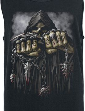 Gothic Tank-Top - Game Over - S bis XXL - für Männer - Größe L - schwarz - Männer - male