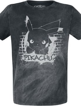 Gaming T-Shirt - Pikachu - Graffiti - S bis 3XL - Größe XXL - schwarz - EMP exklusives Merchandise! - Unisex - unisex