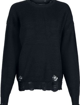Gothic Strickpullover - Floating in the Darkness - S bis XXL - für Damen - Größe L - schwarz - Frauen - female
