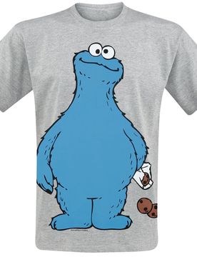 T-Shirt - Krümelmonster - Cookie Thief - S bis 5XL - für Männer - Größe 5XL - grau meliert - Lizenzierter Fanartikel - Männer - male