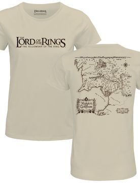 T-Shirt - Gondor Map - S bis XL - für Damen - Größe XL - sand - Lizenzierter Fanartikel - Frauen - female