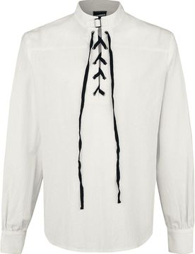Mittelalter Hemd - Schnürhemd mit Schnalle - S bis 5XL - für Männer - Größe XXL - altweiß - Männer - male