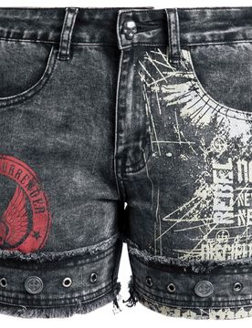 Rock Short - Short mit Prints - 27 bis 34 - für Damen - Größe 30 - grau - Frauen - female