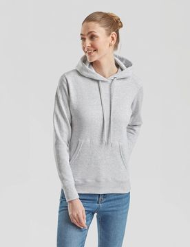 Kapuzenpullover - LADIES CLASSIC HOODED SWEAT - S bis XXL - für Damen - Größe XXL - grau meliert - Frauen - female
