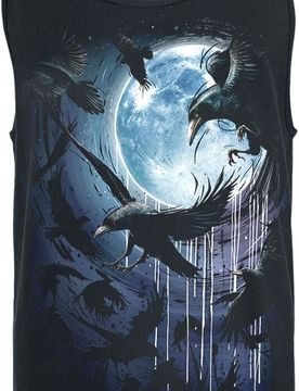 Gothic Tank-Top - Crow Moon - L bis 4XL - für Männer - Größe XXL - schwarz - Männer - male