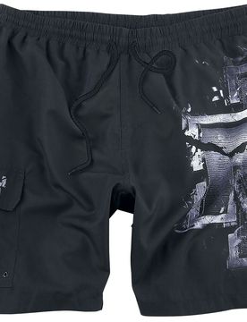 Badeshort - Broken Logo - M bis 3XL - für Männer - Größe 3XL - schwarz/grau - Lizenziertes Merchandise! - Männer
