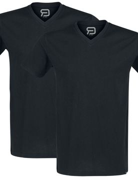 T-Shirt für Männer schwarz "Doppelpack T-Shirts mit V-Ausschnitt" von - Männer - male