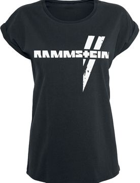 T-Shirt - Weiße Balken - S bis XXL - für Damen - Größe S - schwarz - Lizenziertes Merchandise! - Frauen