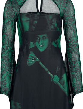 Gothic Kurzes Kleid - Truly Wicked Mini Dress - XS bis S - für Damen - Größe S - schwarz/grün - Frauen - female